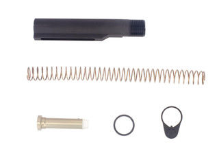 The Luth-AR MIL-spec carbine buffer tube assembly includes carbine spring, buffer, endplate and castle nut